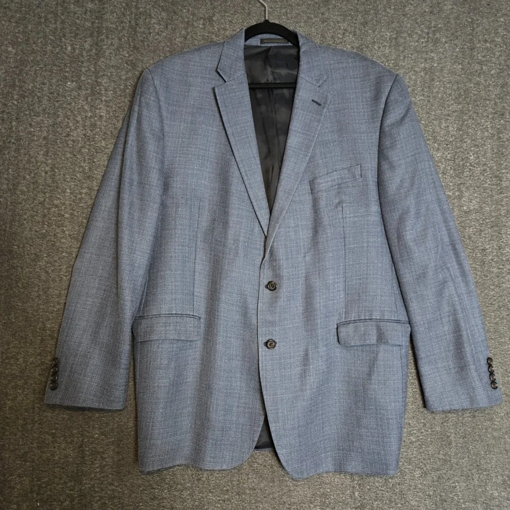 Lauren Ralph Lauren Silk Wool Blazer 46L Blue Plaid 2 Button Lined Sports‎ Coat